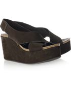 Pedro Garcia Denia Suede Wedge Sandals - Lyst