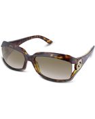 Gucci Interlocking Logo Rectangular Plastic Sunglasses - Lyst