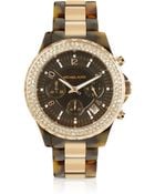Michael Kors Round Tortoise Glitz Watch - Lyst