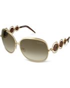 Roberto Cavalli Corallo - Logo Discs Metal Sunglasses - Lyst