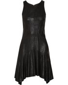 Theyskens' Theory Fluted Brushed-Leather Dress - Lyst