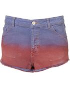 Moto Dip Dye Hotpant - Lyst