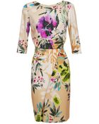 Etro Floral Printed Crepe Dress - Lyst