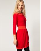 ASOS Collection Asos Knitted Dress with Boat Neck - Lyst