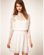 ASOS Collection Asos Dress with Lace Top - Lyst