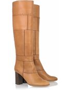 Chloé Stitched Leather Knee Boots - Lyst