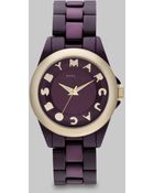 Marc By Marc Jacobs Logo Embellished Watch/Purple - Lyst