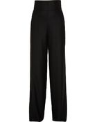 Saint Laurent High-waisted Cashmere Wide-leg Pants - Lyst
