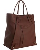 Balenciaga Chestnut Leather Papier Tote - Lyst