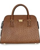 Michael Kors Gia Ostrich-Effect Leather Tote - Lyst