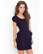 Nasty Gal Victoria Peplum Dress - Navy - Lyst
