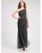 Tadashi Shoji Metallic Tulle Gown - Lyst