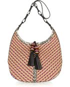 Jimmy Choo Lara Elaphe-trimmed Woven Cord Shoulder Bag - Lyst