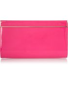 Jimmy Choo Cayla Patent-leather Clutch - Lyst