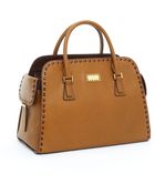 Michael Kors Gia Leather Satchel, Barley - Lyst