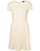 Topshop Lace Pleat Flippy Dress - Lyst