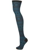 Topshop Optical Aztec Over Knee Socks - Lyst