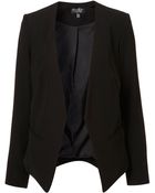 Topshop Crop Back Collarless Blazer - Lyst