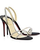 Christian Louboutin Anna Strass 100 Satin Sandals - Lyst