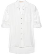 MICHAEL Michael Kors Silk-satin Blouse - Lyst
