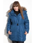 Gallery Faux Fur Trim Quilted Jacket - Lyst