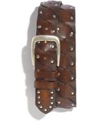 Mezlan Studded Calfskin Leather Belt - Lyst