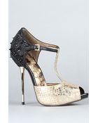 Sam Edelman The Scarlett Shoe in Egyptian Gold and Black - Lyst