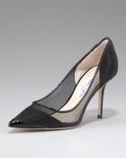 Jimmy Choo Mesh & Patent Pointed-toe Pump - Lyst