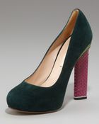 Nicholas Kirkwood Ayers-heel Suede Pump - Lyst