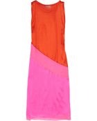 Bottega Veneta Color-block Satin-jersey and Silk Dress - Lyst