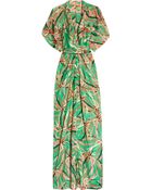 Issa Printed Silk-satin Kimono Maxi Dress - Lyst