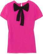 Miu Miu Lace-bow Silk Top - Lyst