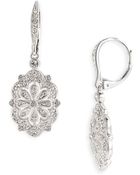 Nadri Filigree Flower Drop Earrings - Lyst