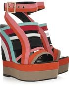Pierre Hardy Canvas Wedge Sandals - Lyst