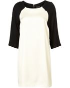Topshop Constrast Sleeve Shift Dress - Lyst