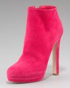 Alexander McQueen Suede Platform Ankle Boot - Lyst