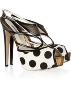 Brian Atwood Aura Polka-dot Calf Hair Sandals - Lyst
