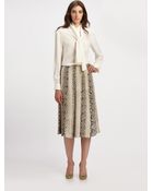 Chloé Silk Python Print Skirt - Lyst