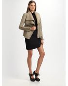 Helmut Lang Leather & Jersey Mini Skirt - Lyst