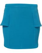Topshop Ribbed Peplum Bodycon Skirt - Lyst