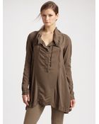 Donna Karan New York Crepe Viscose Parachute Shirt - Lyst