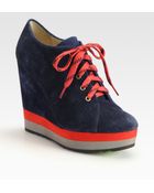 Boutique 9 Sporty Suede Colorblock Wedge Ankle Boots - Lyst