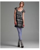 M Missoni Silver Metallic Wave Stripe Dress - Lyst