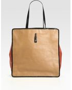Saint Laurent Large Leather Tote Bag - Lyst