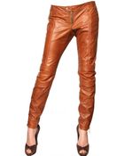 DSquared2 Nappa Leather Biker Trousers - Lyst