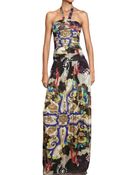 Etro Printed Viscose Jersey Long Dress - Lyst