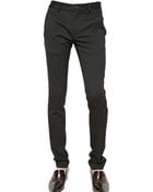 John Galliano Stretch Twill Wool Trousers - Lyst