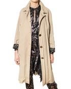 Lanvin Washed Techno Cotton Gabardine Trench Coat - Lyst