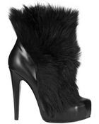 Alain Quilici 135mm Leather and Fur Low Boots - Lyst