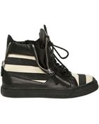 Giuseppe Zanotti Leather & Canvas High Top Sneakers - Lyst